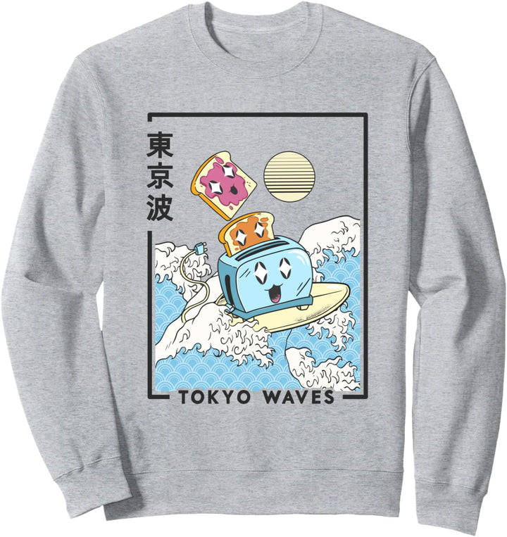 Toaster Erdnussbutter Jelly Japanische Welle Kawaii Ästhetisch Sweatshirt