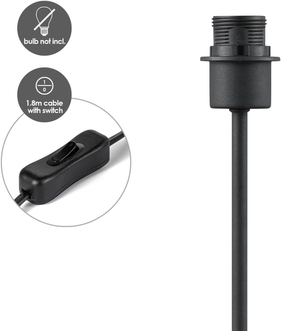 Home Sweet Home E27-Tischlampensockel | Moderne Nachttischlampe in Schwarz | Kann mit Lampenschirm k