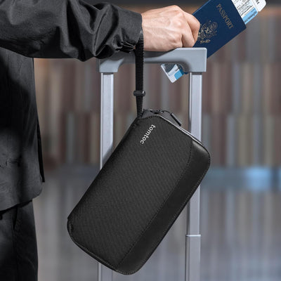 tomtoc Reisepass Tasche für 4-6 Reisepässe, Reisepasshülle Organizer Tasche Etui mit SIM-Kartenhalte