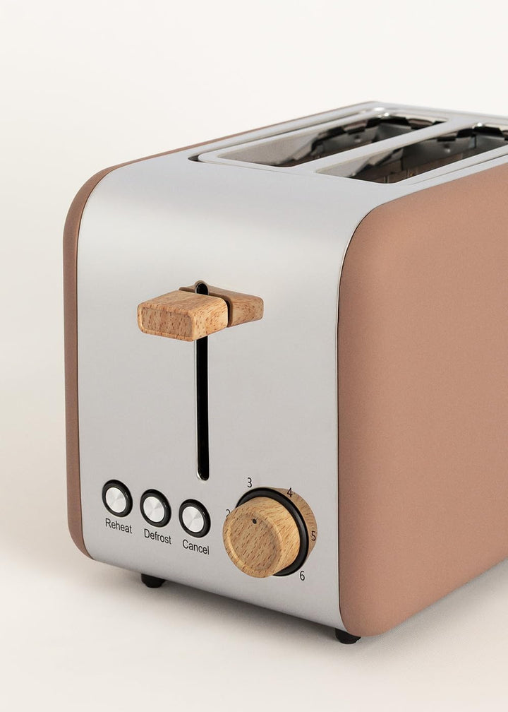 CREATE/TOAST RETRO/Toaster Mokka / 6 Leistungsstufen, Krümelschublade, Thermostat, Auftauen, Aufwärm