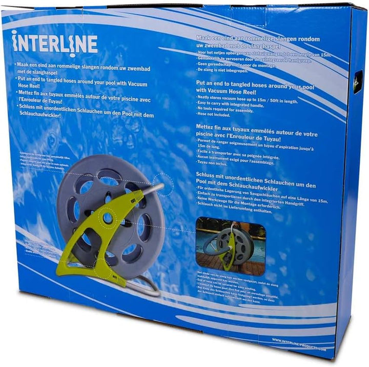 Interline Schlauchaufwickler für Poolschläuche bis 15 m - Leichter & robuster Schlauchaufroller mit