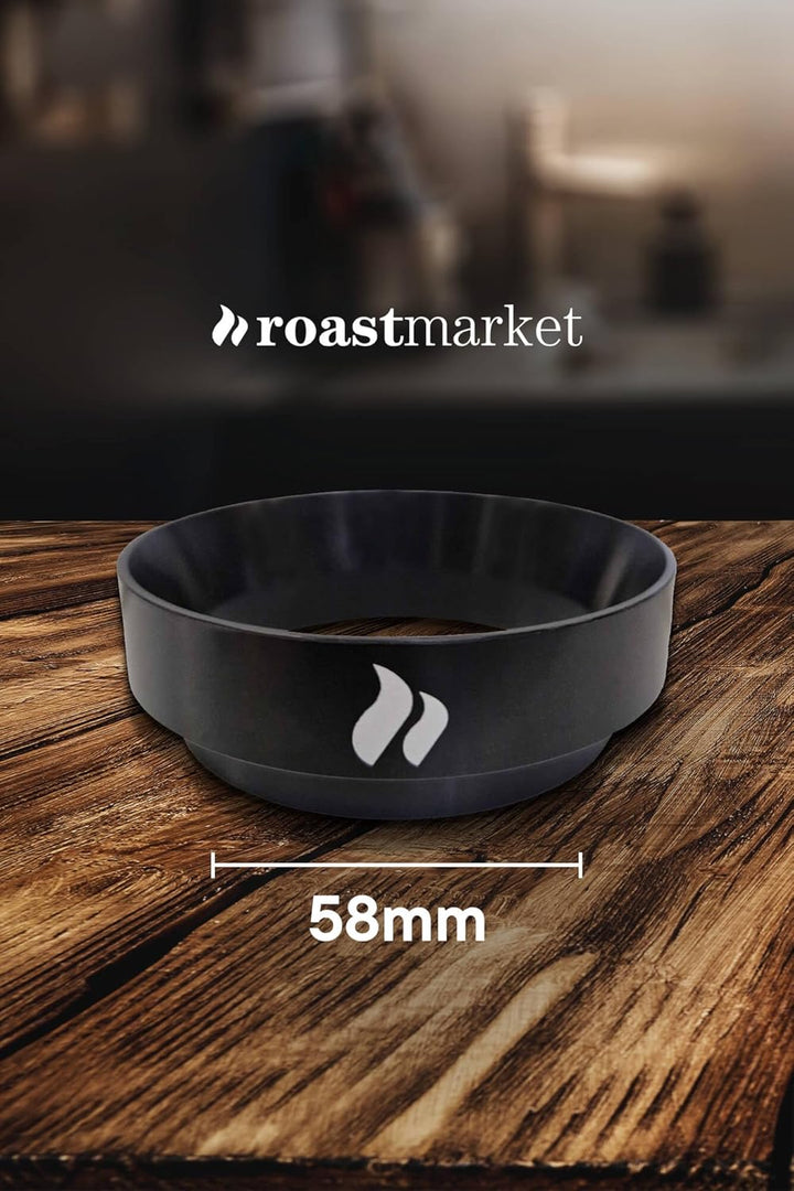 roastmarket Dosierring schwarz (58mm) - Siebträger Dosierring magnetisch - Kaffeedosierring für saub