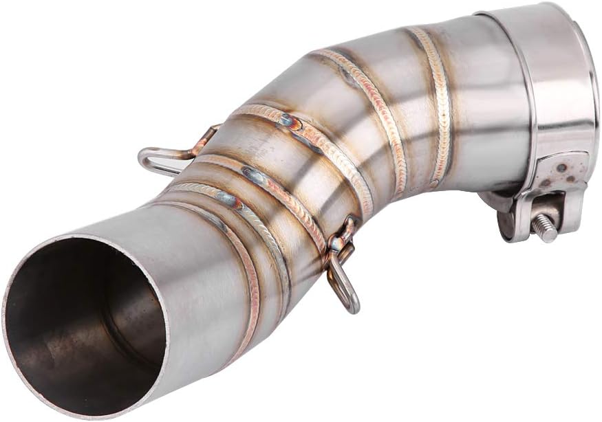 Motorrad Auspuff Mittelrohr, Motorrad Edelstahl kurz 51Mm Wollschlupf Auspuffsystem Mittelrohr Link