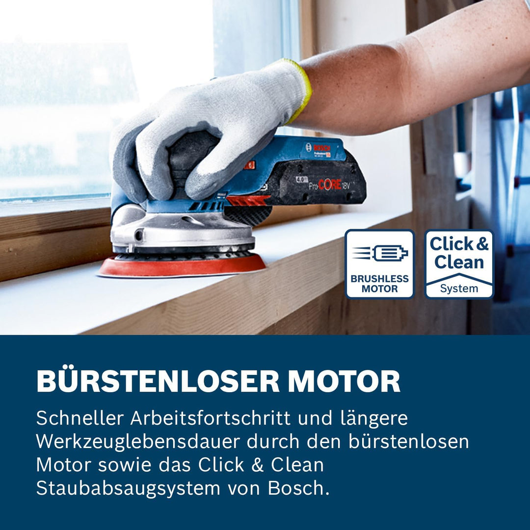 Bosch Professional 18V System Akku Exzenterschleifer GEX 18V-125 (inkl. Schleifteller (125mm), 1x Sc