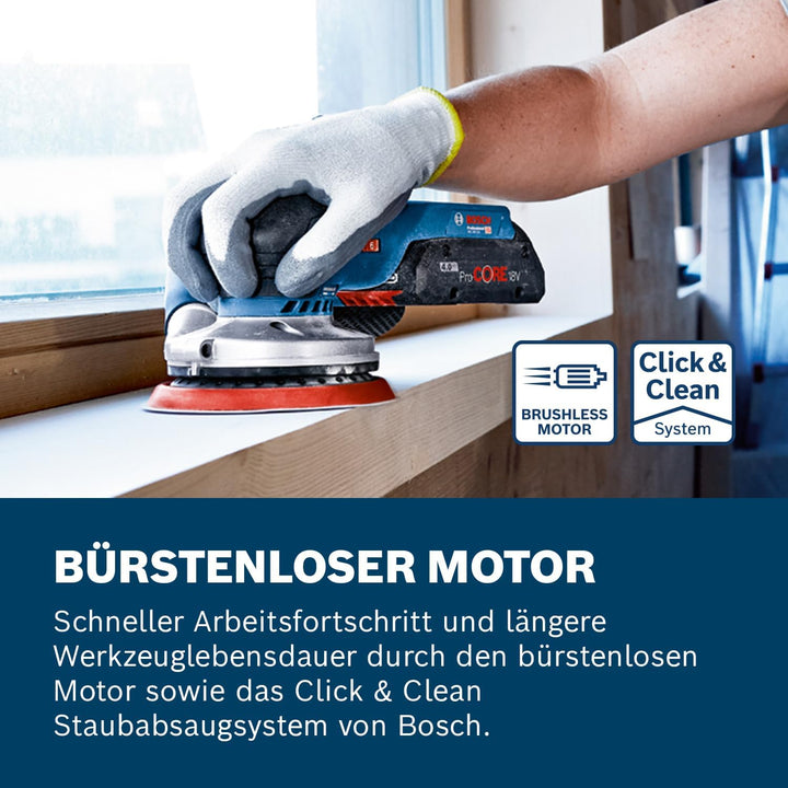 Bosch Professional 18V System Akku Exzenterschleifer GEX 18V-125 (inkl. Schleifteller (125mm), 1x Sc