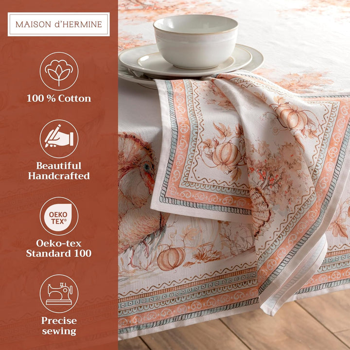 Maison d' Hermine Stoffservietten 4er Set aus 100% Baumwolle Wiederverwendbare Stoffservietten Weihn