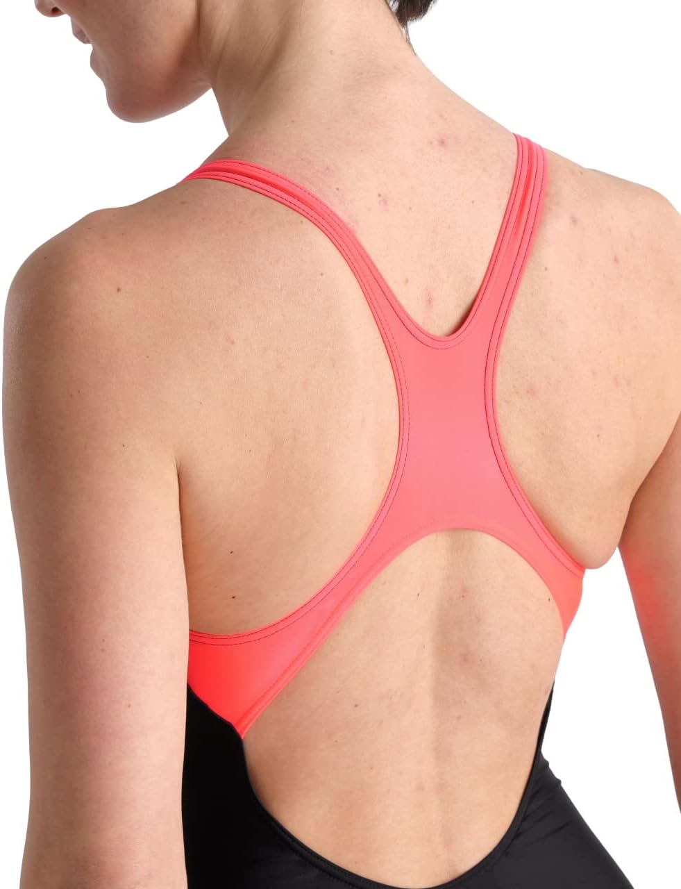 ARENA Damen Women's Swim Pro Back Graphic One Piece Swimsuit (1er Pack), Black-fluo Red
