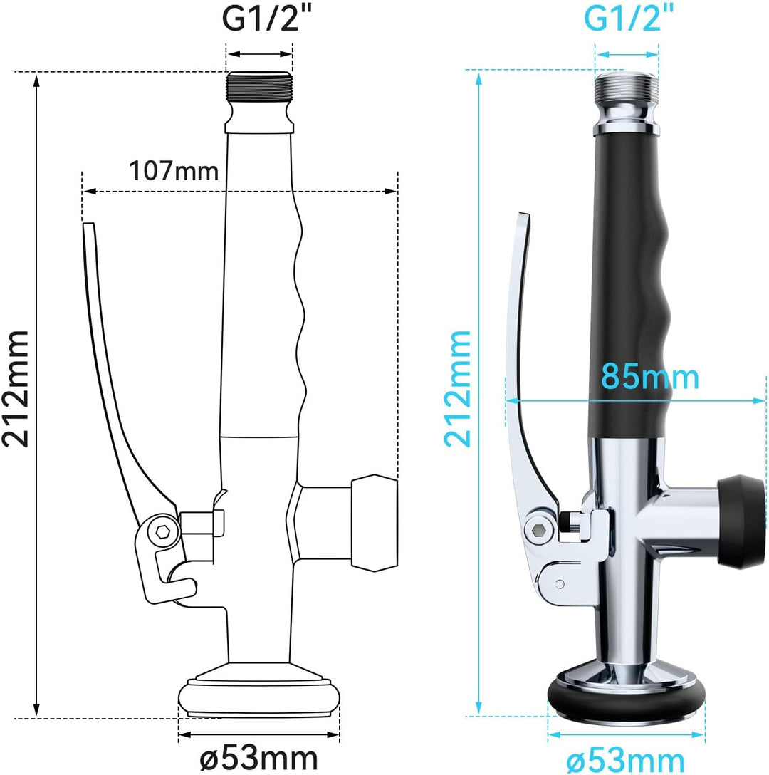 KULACO Profi Gastro Handbrause, Messing Geschirrbrause, Spülbrause Universeller 1/2" Anschluss Gastr