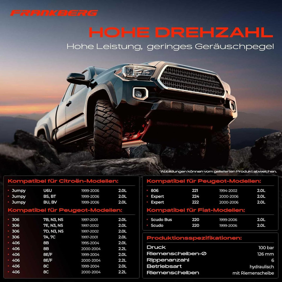 Frankberg Servopumpe Hydraulikpumpe Lenkung Kompatibel mit Interstar X70 1.9L 2.2L 2002-2010 Primast