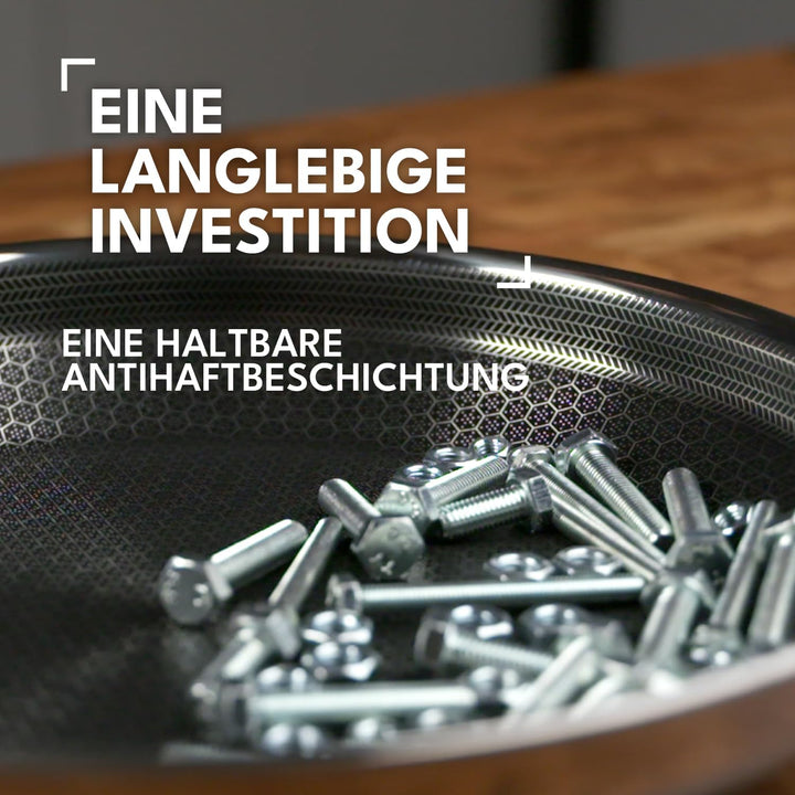 Onyx Cookware Bratpfanne 24 cm | Beschichtete Pfanne Induktion | Für alle Herdarten | Kratzfeste Ant