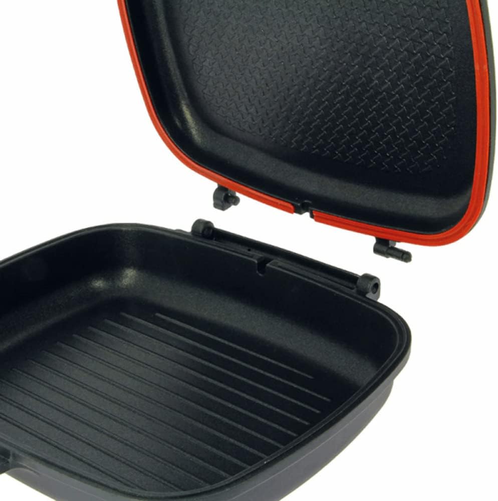 NGT Doppel Grillpfanne Antihaft Verbinden Pfannen Karpfenangeln Kochen Zelten - Kommt Apart in 2 Pfa