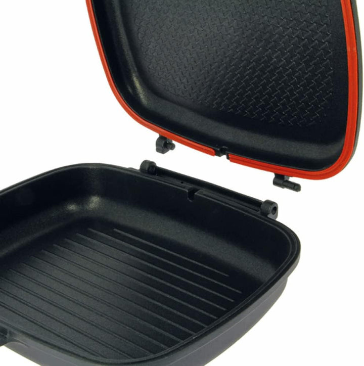 NGT Doppel Grillpfanne Antihaft Verbinden Pfannen Karpfenangeln Kochen Zelten - Kommt Apart in 2 Pfa