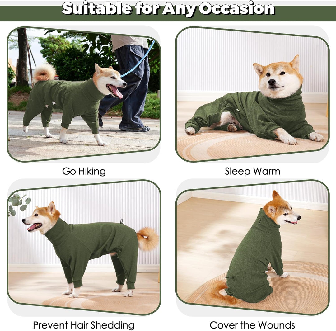 Dotoner Fleece Hundepullover Wintermantel Hundemantel Grosse Hunde Fleecejacke mit Beinen Hundebadem
