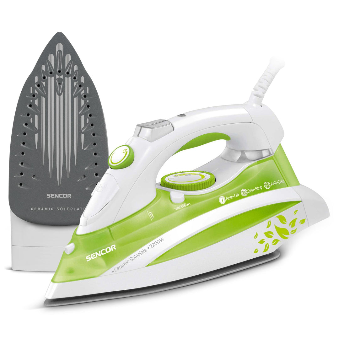 SENCOR SSI 8440GR Dampfbügeleisen (2200 Watt, Bügelfläche aus Keramik) grün, Grün