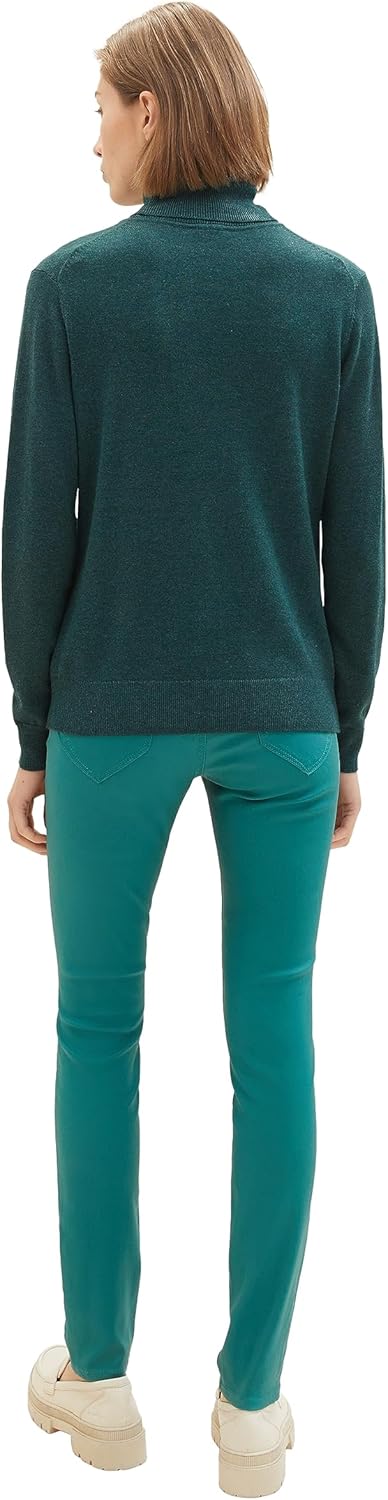 TOM TAILOR Damen Alexa Skinny Jeans in PU Leder-Optik 27W / 32L 21178 - Ever Green, 27W / 32L 21178
