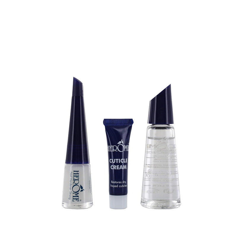 Herome 2-Pack 3-in-1 Maniküre Set für Nägel -1 set- Nagelhärter, Nagellackentferner und Nagelhautcre