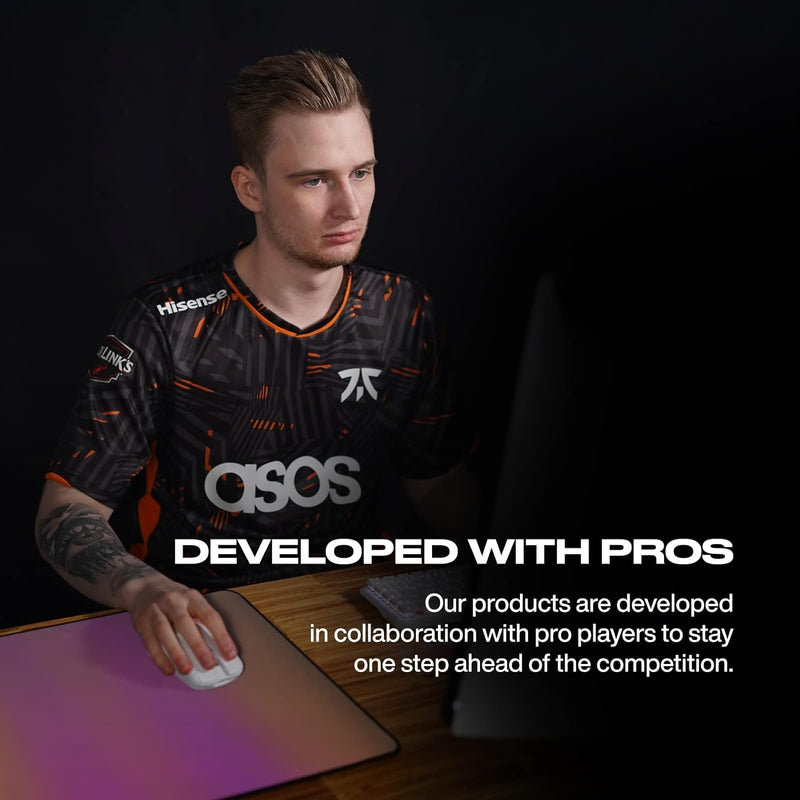 Fnatic Jet L Pro Gaming Mauspad für Esports | Geschwindigkeitswasserdichte Oberfläche | Genähte Kant