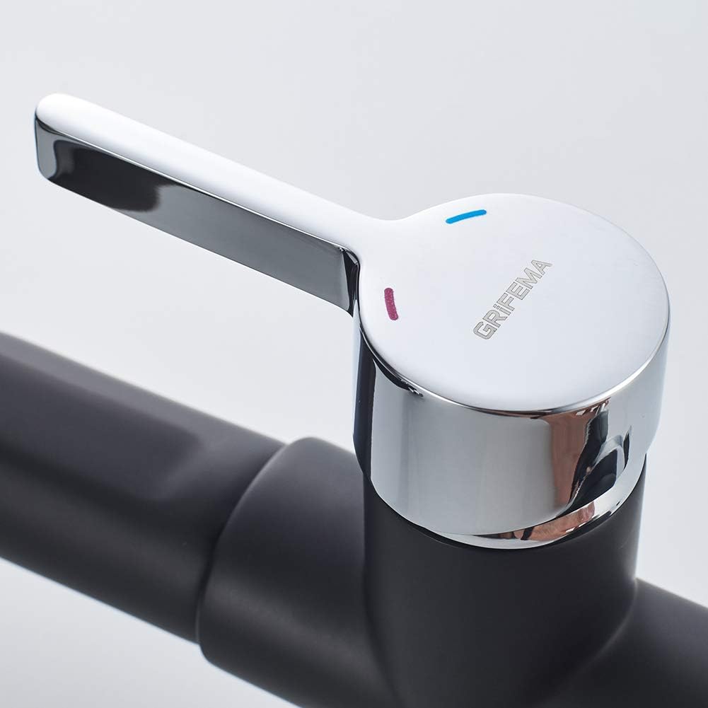 GRIFEMA DOVER-G4010B-2 | Küchenarmatur - Küche Wasserhahn mit Flexibler Auslauf, Brause mit 2 Strahl
