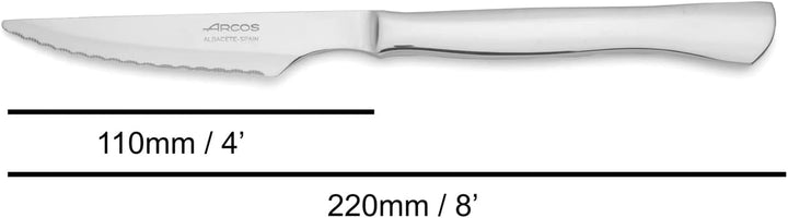 Arcos,702300,Table AA8Messer -Steakmesser Set 6Stück (6 Messer) - Monoblockaus einem Stück Edelstahl