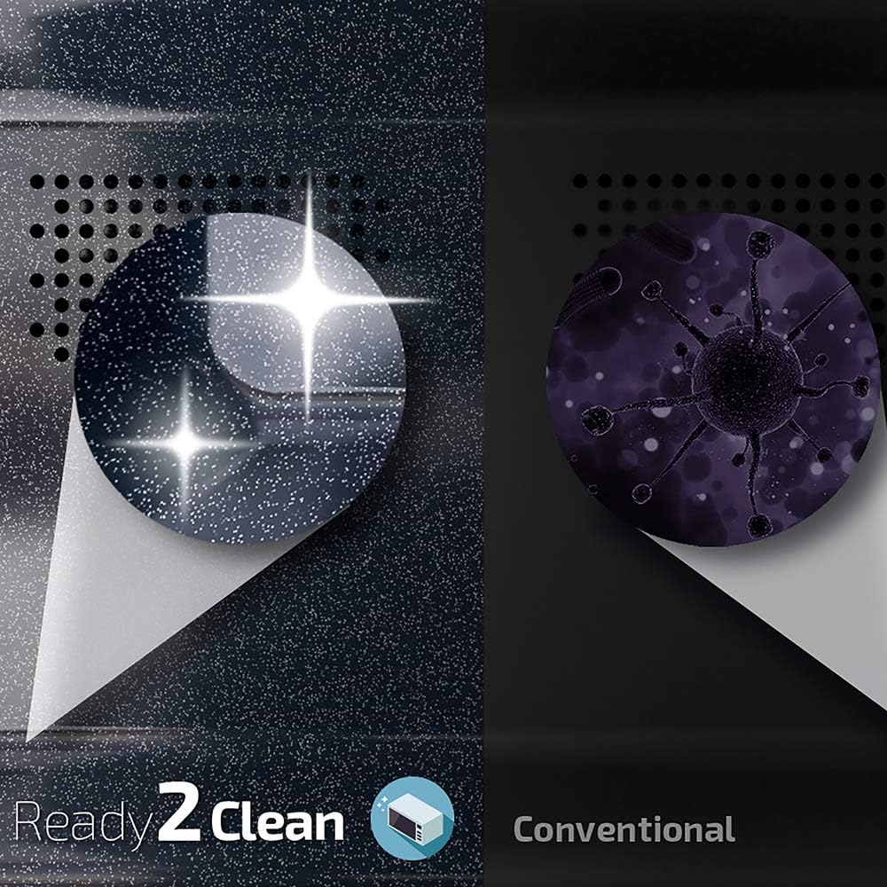 Cecotec Pro Clean 6010 Mikrowelle 700 W 23 L Ready 2 Clean Beschichtung Antihaft 3D Wave Black Silve