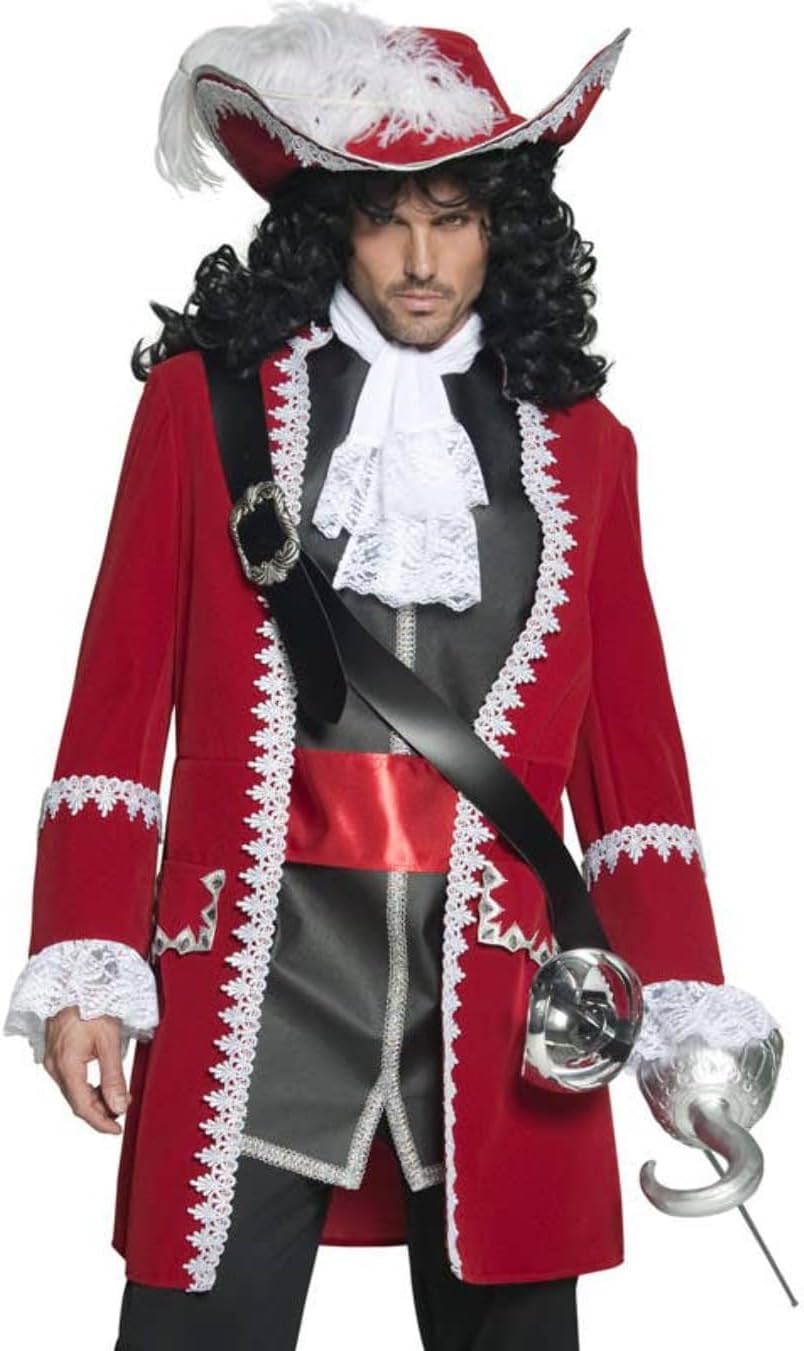 Smiffys Deluxe Authentic Pirate Captain Costume, Red Halloween und Karneval