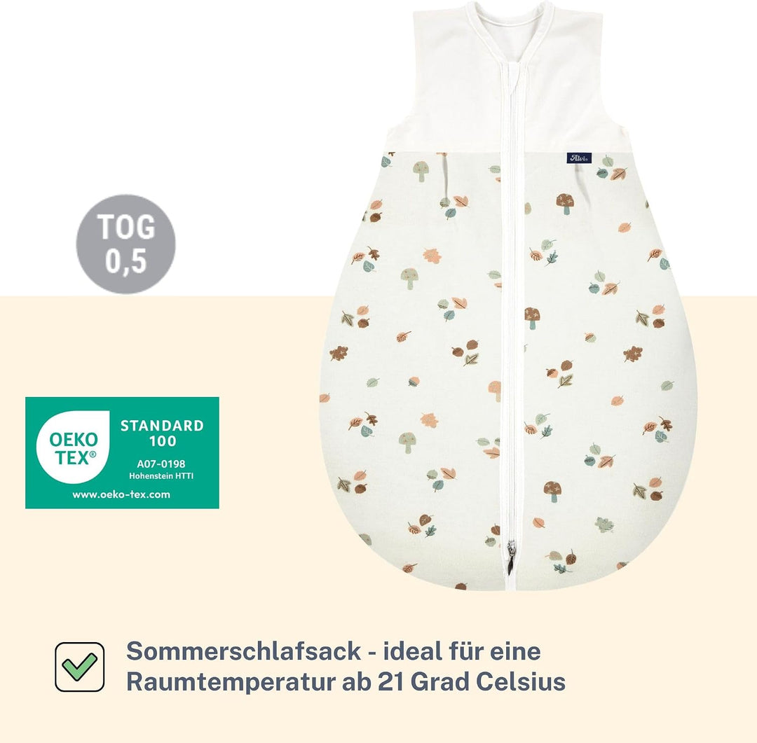 Alvi Schlafsack Baby Mäxchen light I leichter Babyschlafsack ärmellos I Sommerschlafsack Jungen und