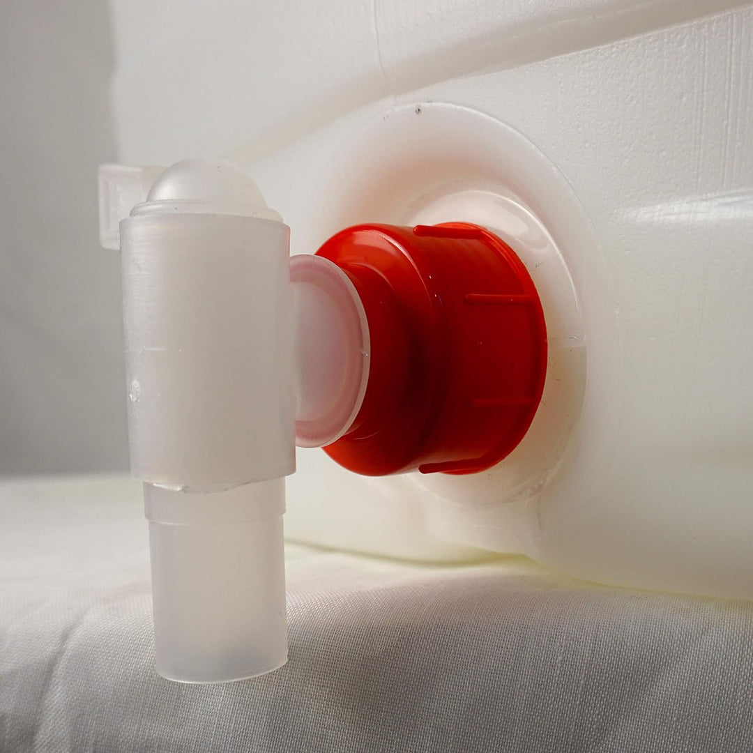 Fischer Mostfass/Getränkefass mit Hahn, rechteckig, ungefärbt lebensmittelecht (Getränkefass 50L)