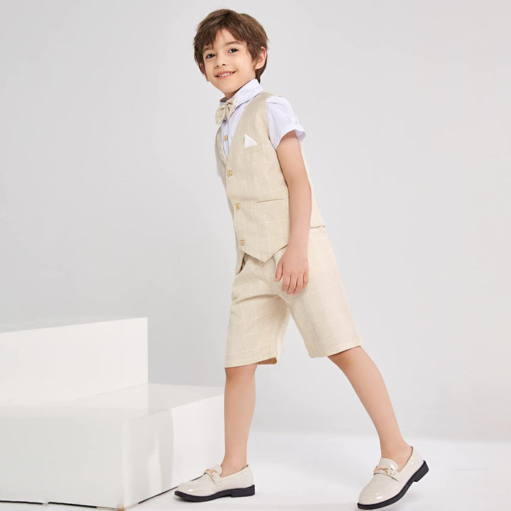LOLANTA 4 STK Kleinkind Junge Sommerhochzeit Kinderanzug, Festliche Anzüge Westen Set für Kinder, So