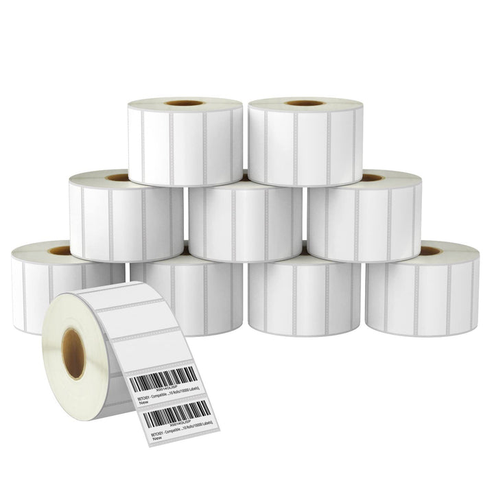 BETCKEY - 64mm x 25mm(2,5 in x 1 in) Perforierte Mehrzweck/Barcode Thermoetiketten Kompatibel mit Ze