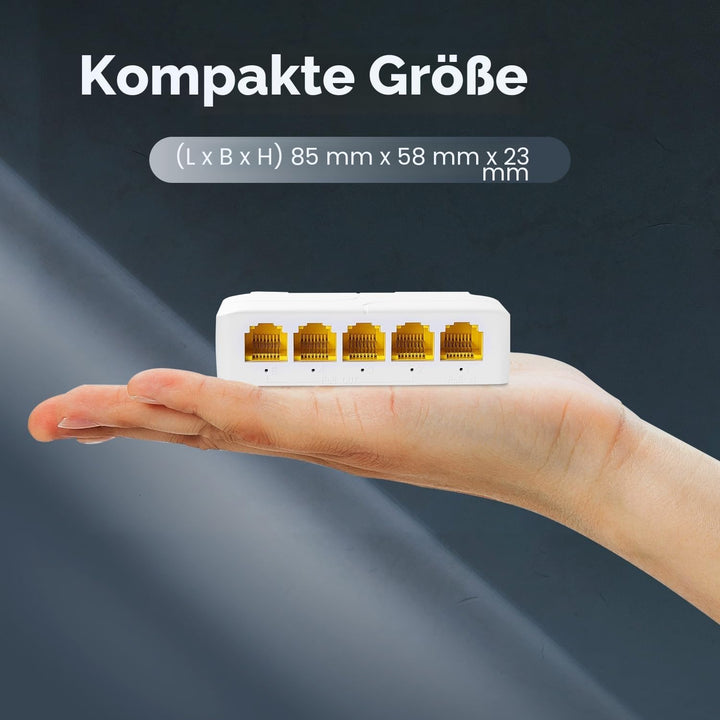 Gigabit PoE Passthrough Switch, 1 PoE in 4 Out POE Extender, IEEE802.3af/at/bt poe Powered 90W, 10/1