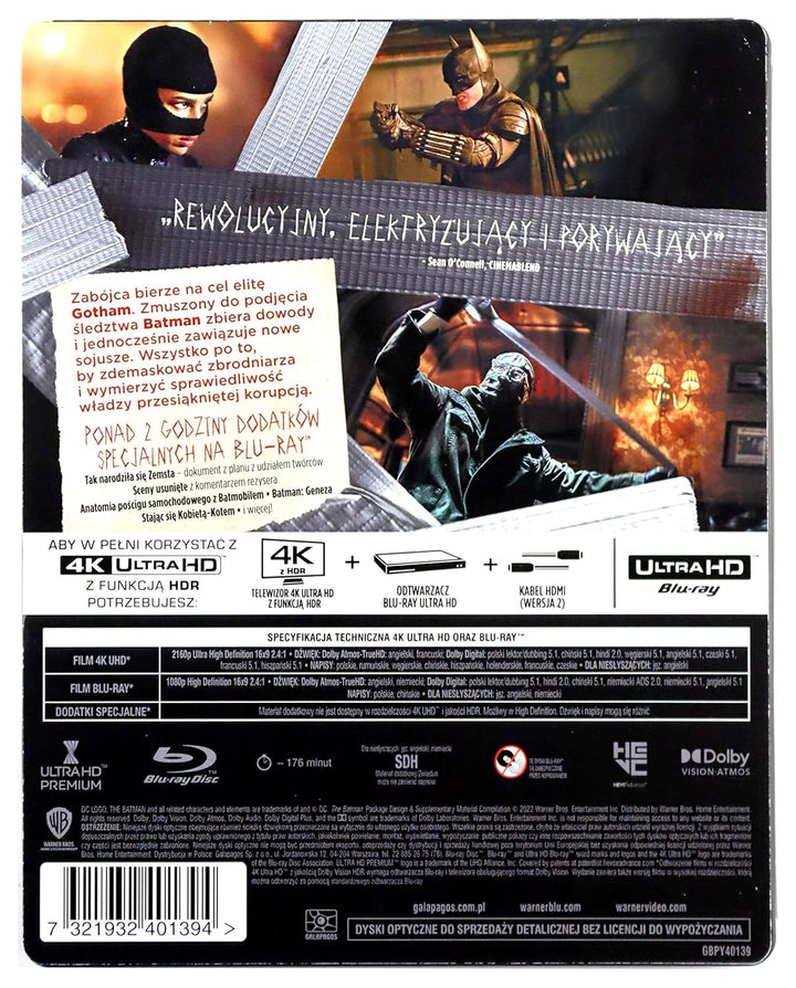 The Batman steelbook 4K [2Blu-Ray] [Region Free] (Deutsche Sprache. Deutsche Untertitel), Blu-ray