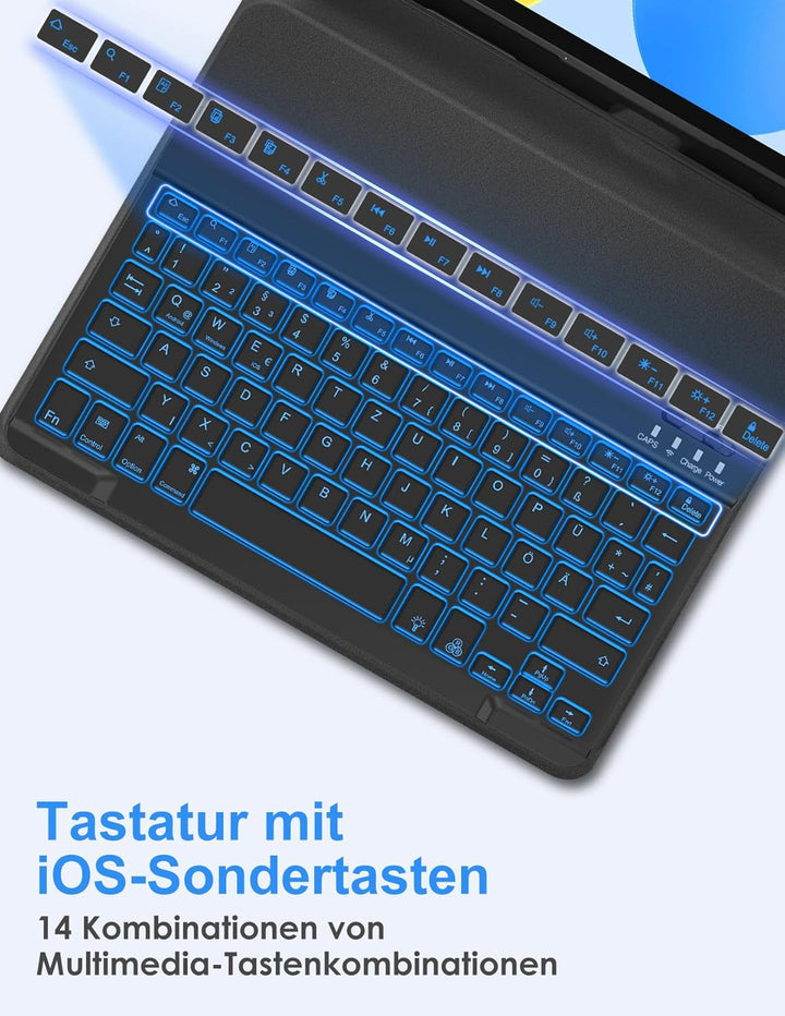SOPPY Tastaturhülle mit Maus für iPad A16 11 Gen. 2025(A3354/A3355/A3356), 10,9 Zoll iPad 10 Gen. 20