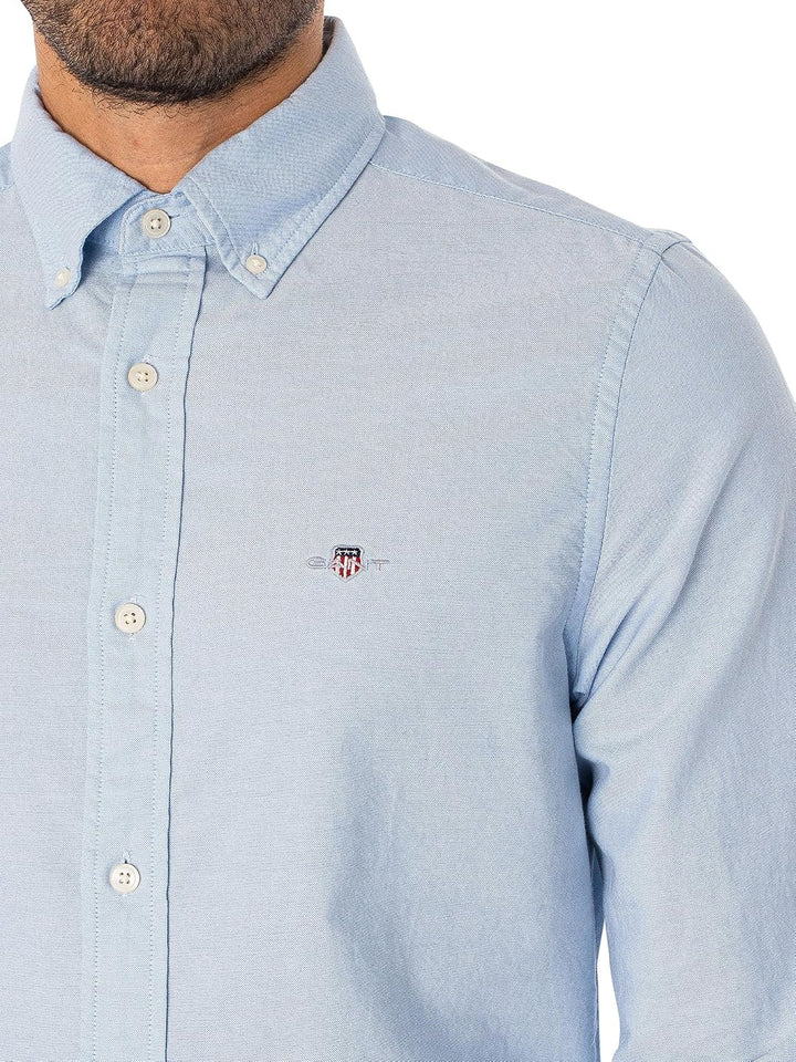 GANT Herren Slim Oxford Shirt Hemd L Light Blue, L Light Blue
