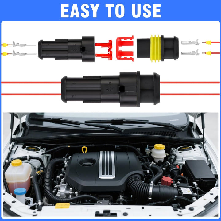731 Stück Crimpzange Wasserdicht Kfz Stecker Set, Crimpzange(0.5-2.5mm²), mit 1/2/3/4 Pin Kabelsteck