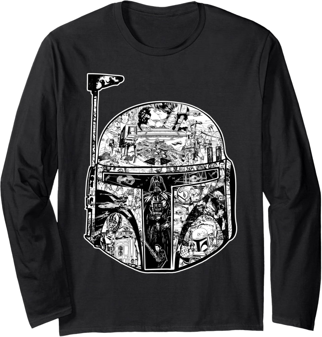 Star Wars Boba Fett Star Wars Story Helmet Poster Langarmshirt