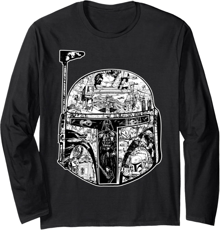Star Wars Boba Fett Star Wars Story Helmet Poster Langarmshirt