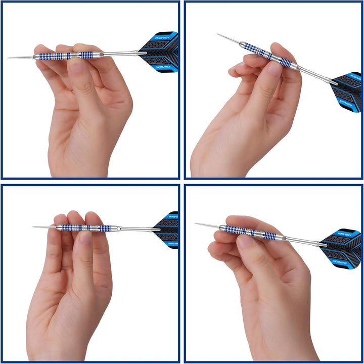 WIN.MAX Dartpfeile mit Metallspitze 90% Tungsten 3 Stück 90% Wolfram Stahl Darts 18-28 Gramm Dart pr