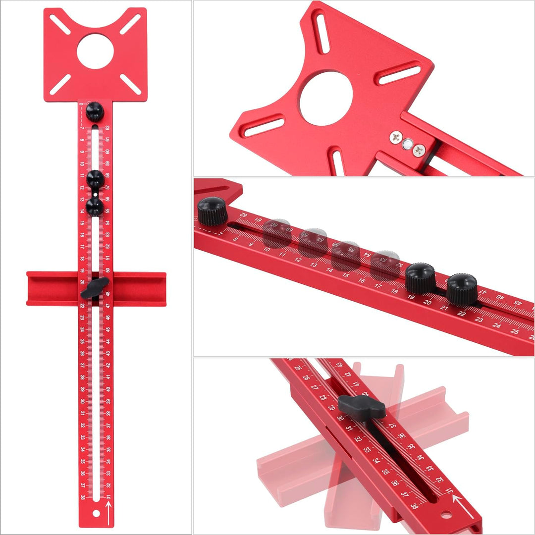 QWORK® Einstellbare Aluminium Fräszirkel, Multifunktionale frässchablone oberfräse für Kreise und Ge