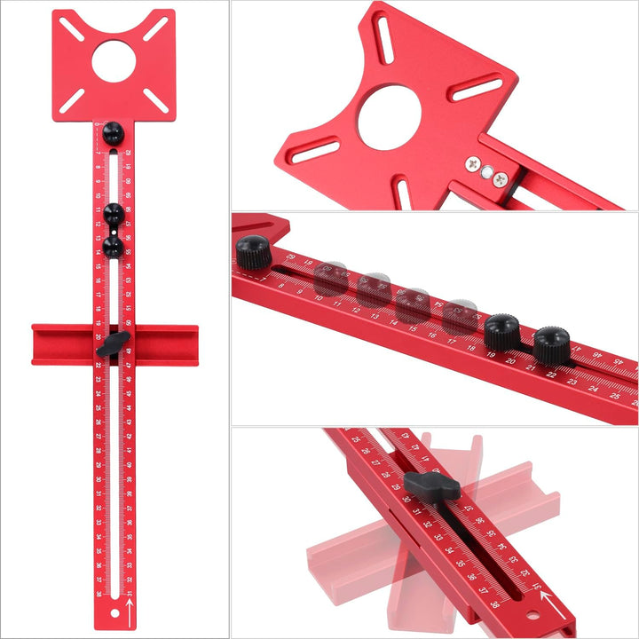 QWORK® Einstellbare Aluminium Fräszirkel, Multifunktionale frässchablone oberfräse für Kreise und Ge