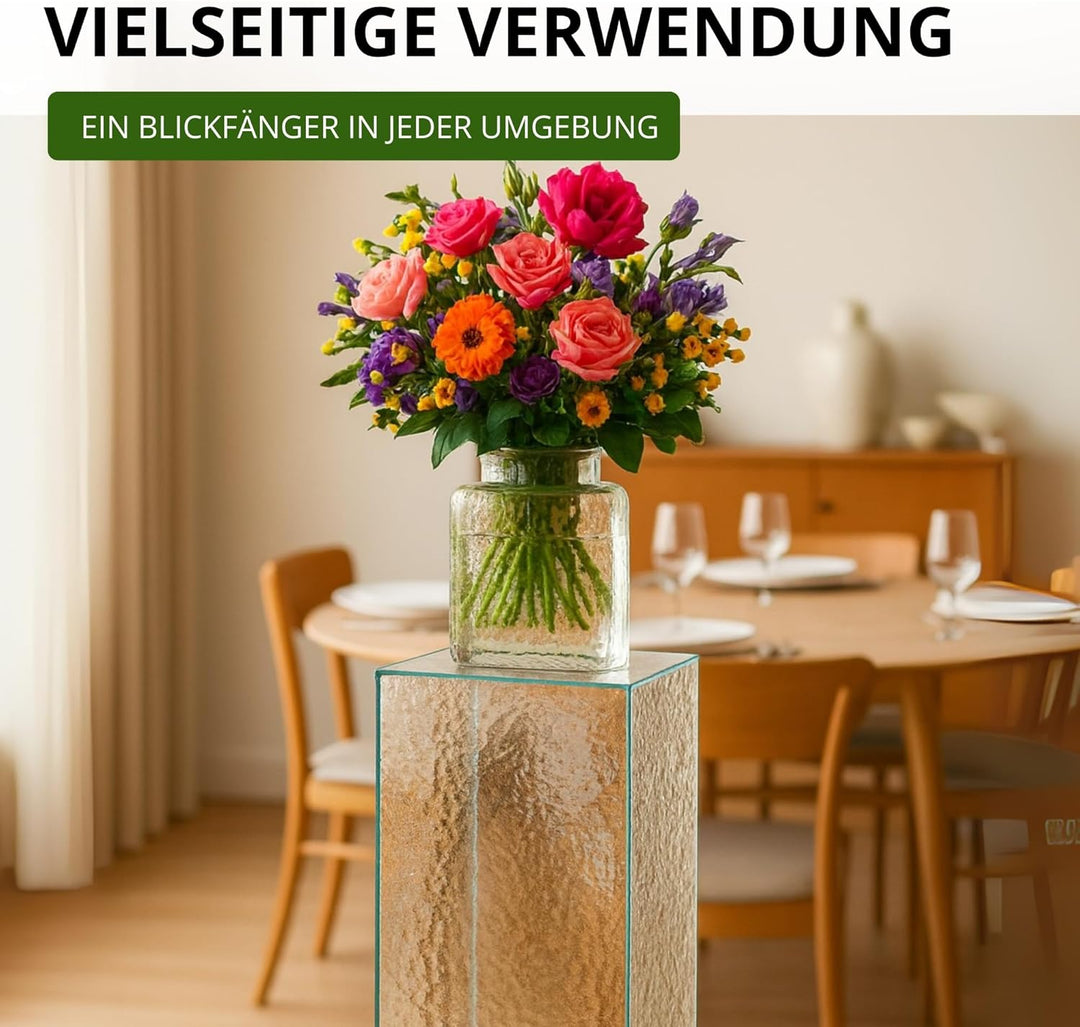 StarK® Iced Acrylglas Dekosäule Premium Blumenständer [belastbar bis 30kg] Blumensäule,Pflanzenständ