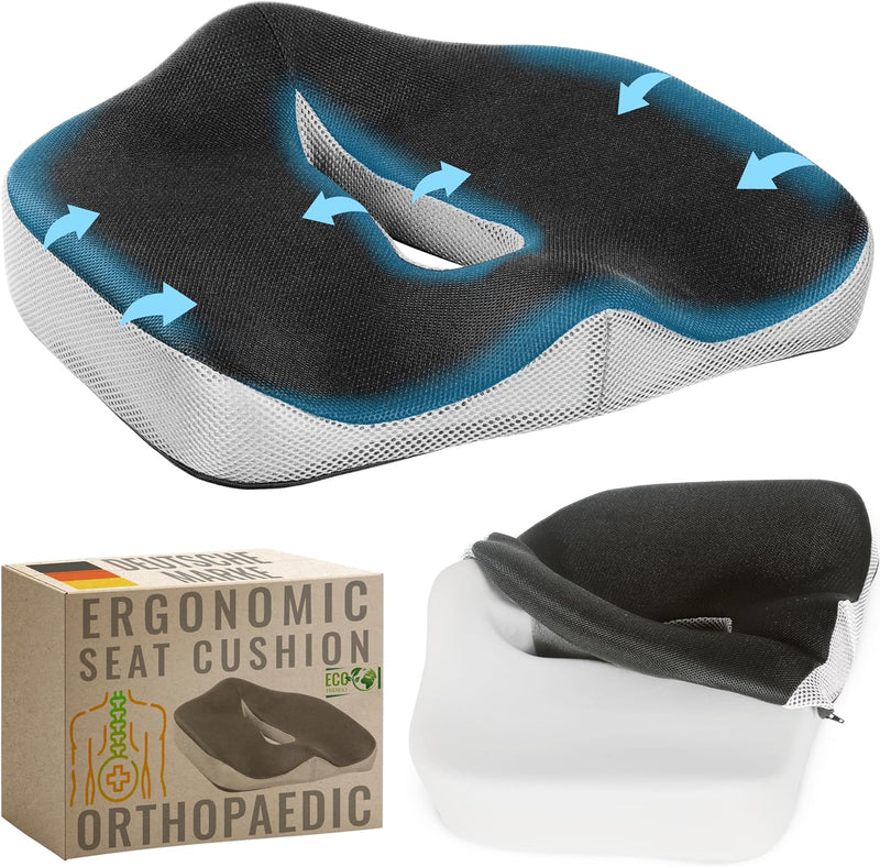 RICOO Ergonomisches Sitzkissen Orthopädisch Steissbeinkissen, Sitzerhöhung SK-U0110 Stuhlkissen gege