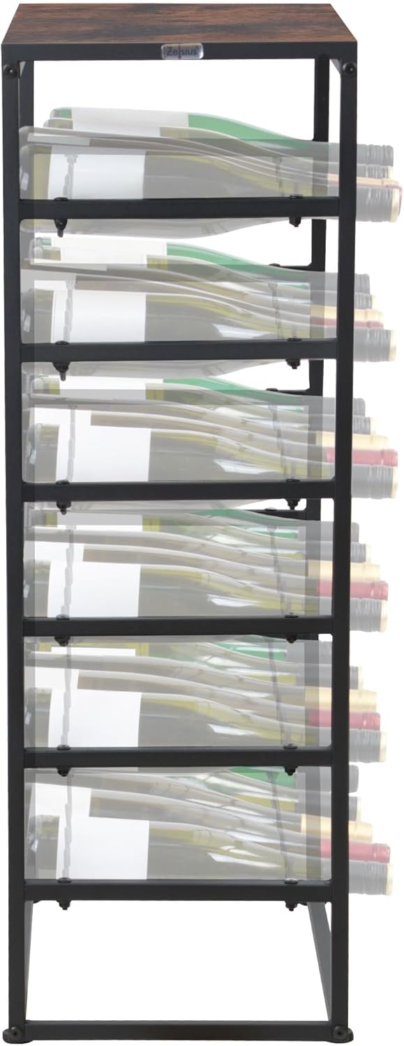 Zelsius Weinregal für 30 Weinflaschen | 59 x 30 x 88,5-90 cm | Flaschenregal mit Ablagefläche | Flas
