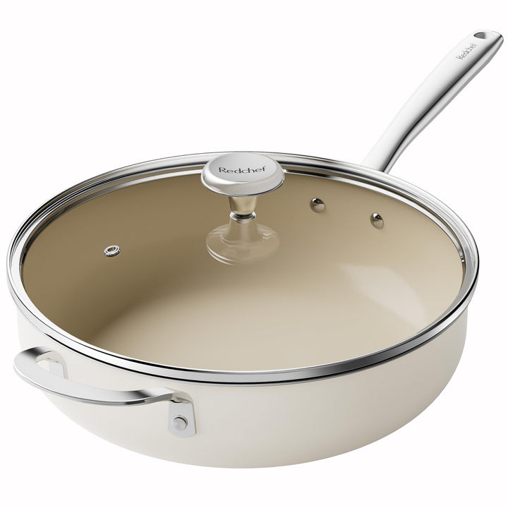 Redchef Bratpfanne 28cm, Pfanne mit Deckel Antihaft Beschichtung Keramikpfanne, Bratpfannen Induktio