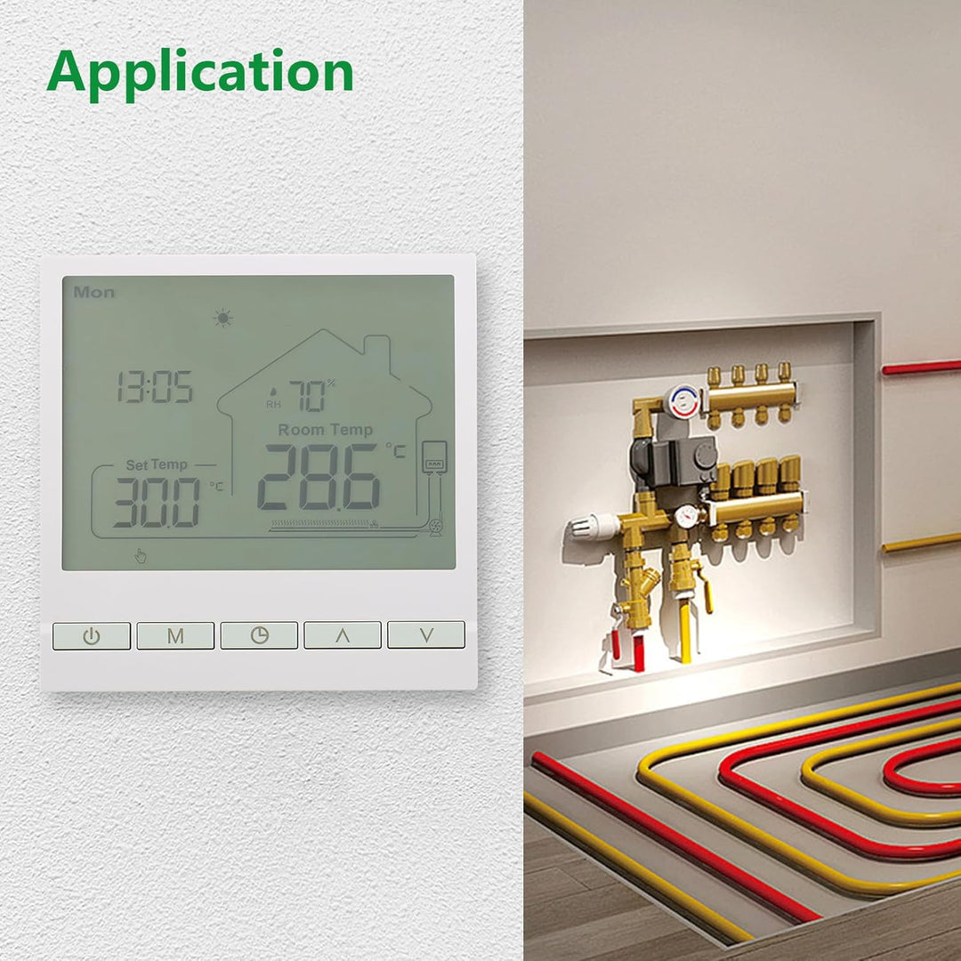 Wengart Digitaler Thermostat WG905,Anzeige der Luftfeuchtigkeit im Innenbereich Programmierbarer The