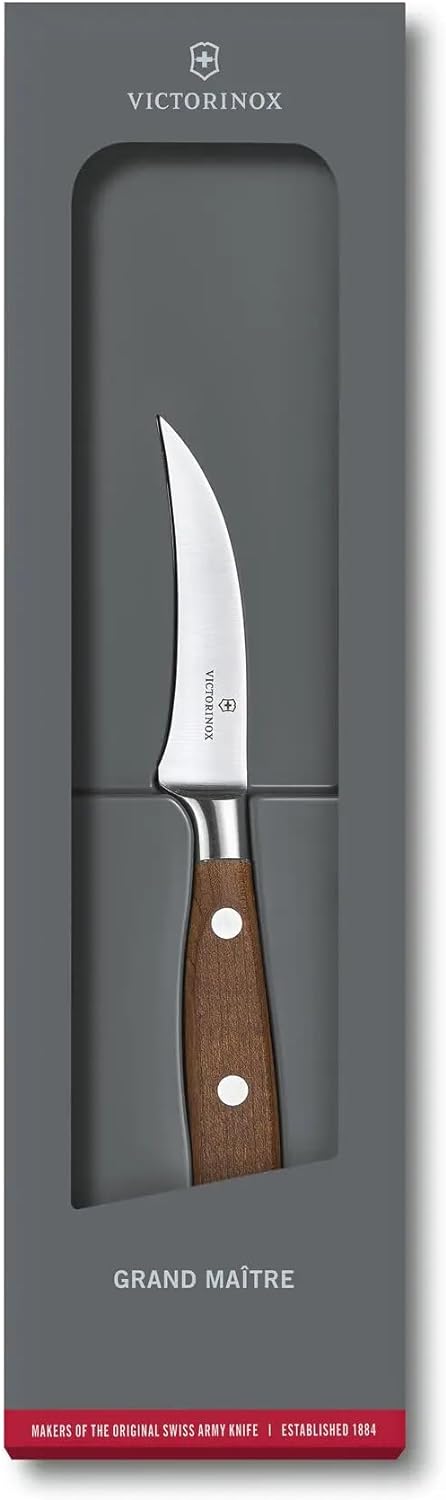 Victorinox, Grand Maître, Profi Officemesser, Extra Scharfe Klinge, gerader Schliff, 8 cm, Edler Hol