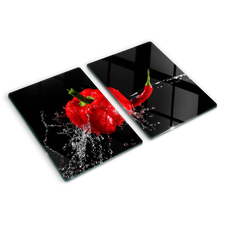 Tulup Schneidebrett Abdeckung Herdabdeckplatte Gehärtetes Glas 2x40x52 cm Spritzschutz Kochplattenab