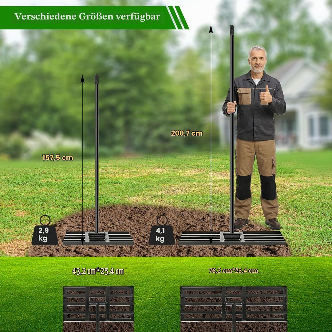 Rasen-Nivellierrechen, Rasen-Einebner, 76×25cm, 76×25cm
