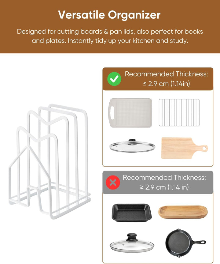 LINFIDITE Schneidebrett-Rack Topfpfannendeckel-Halter für Küchenarbeitsplatte Schneidebrett Organize