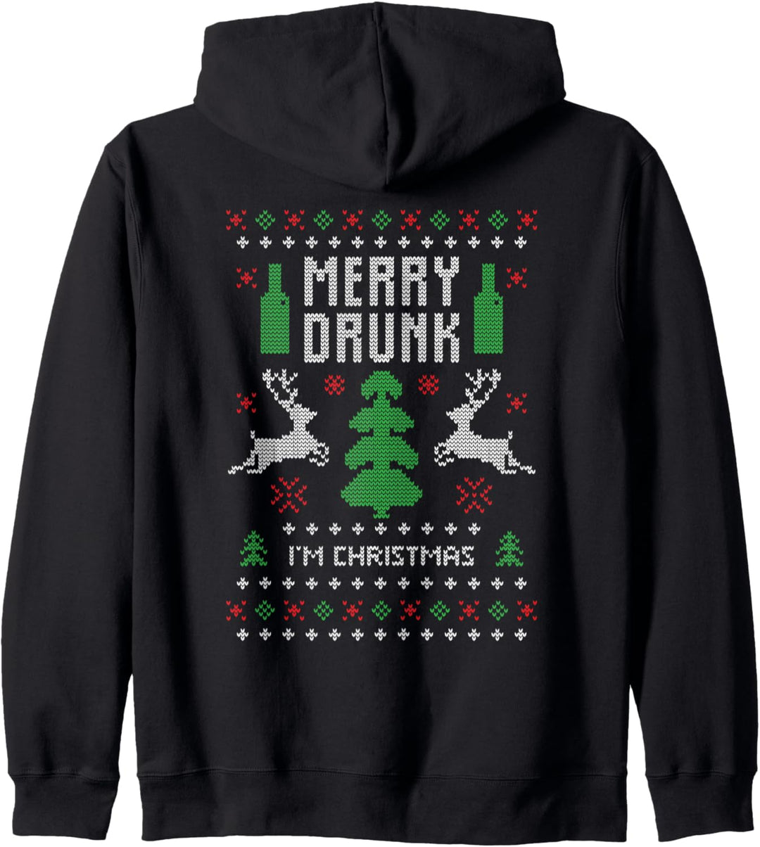 Ugly Christmas Jumper / Sweater. Merry Drunk I'm Christmas Kapuzenjacke