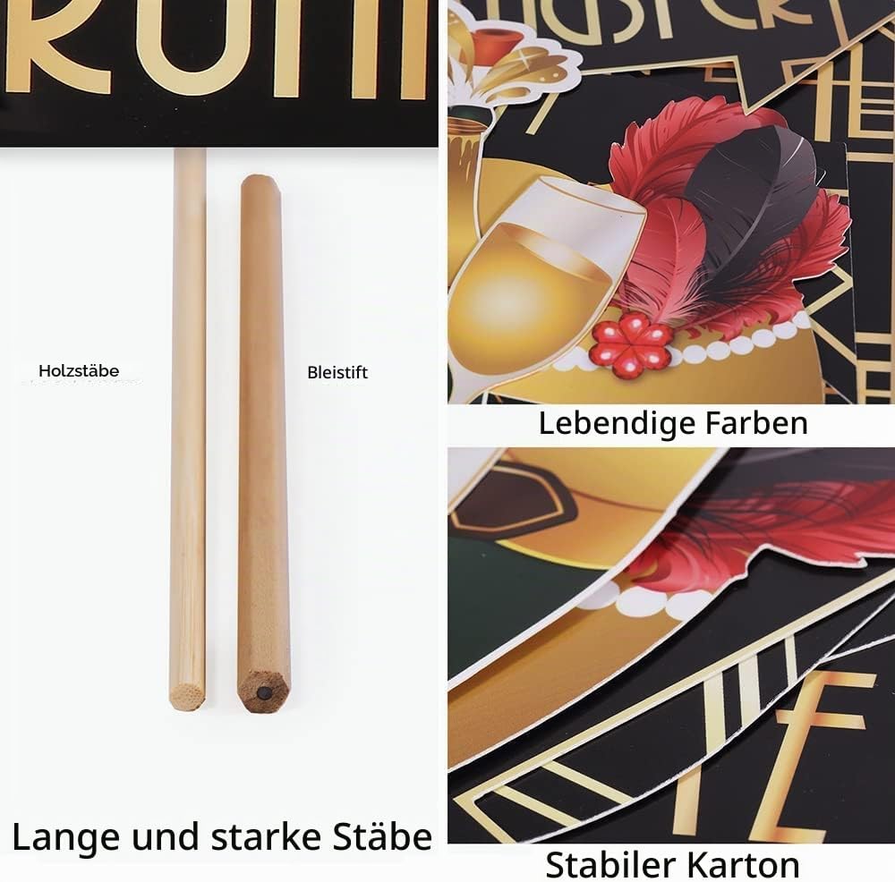 42 stück 20er Jahre Foto Booth, 1920er Jahre Gatsby Photo Booth Requisiten für Geburtstag Hochzeit P